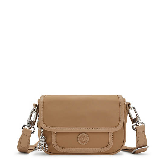 Kipling Inaki Small Crossbody Bag Handbag Soft Almond | CA 1273NW